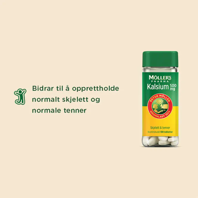 Hovedbilde Møllers Pharma Kalsium 500 mg Tabletter 100 stk