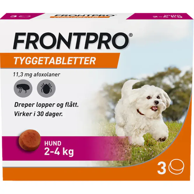 Hovedbilde Frontpro Vet 11,3 mg Hund 2-4 kg Tyggetabletter 3 stk