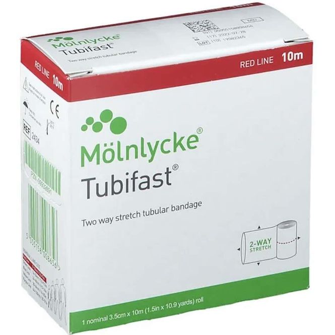 Hovedbilde Tubifast Tubebandasje Rød 3,5 cm x 10 m 1 stk
