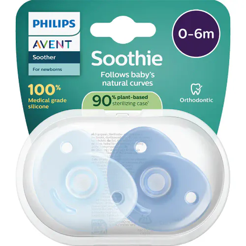 Avent Soothie Heart Smokk 0-6m Blå 2 stk
