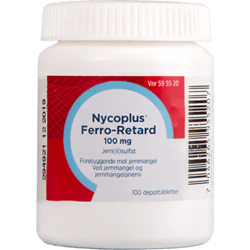 Nycoplus Ferro-Retard 100 mg Depottabletter 100 stk
