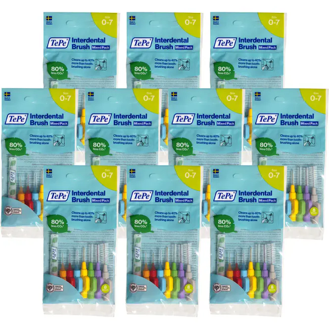 Hovedbilde TePe Mellomromsbørster Mix Original Klinikkpakke - 10 x 8 stk