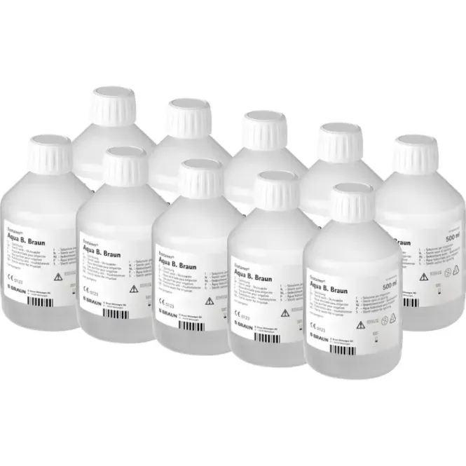 Hovedbilde Sterilt Vann Skyllevæske Ecotainer Helleflaske 10 x 500 ml