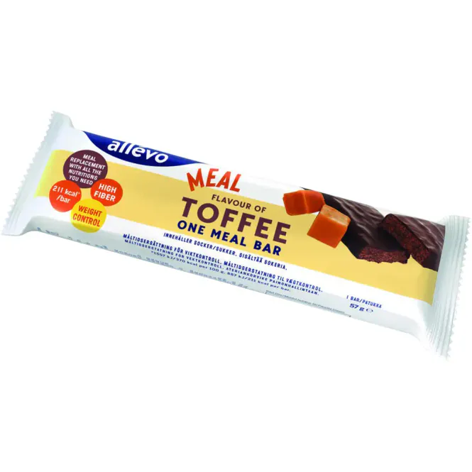 Hovedbilde Allevo Toffee Måltidsbar 57 g