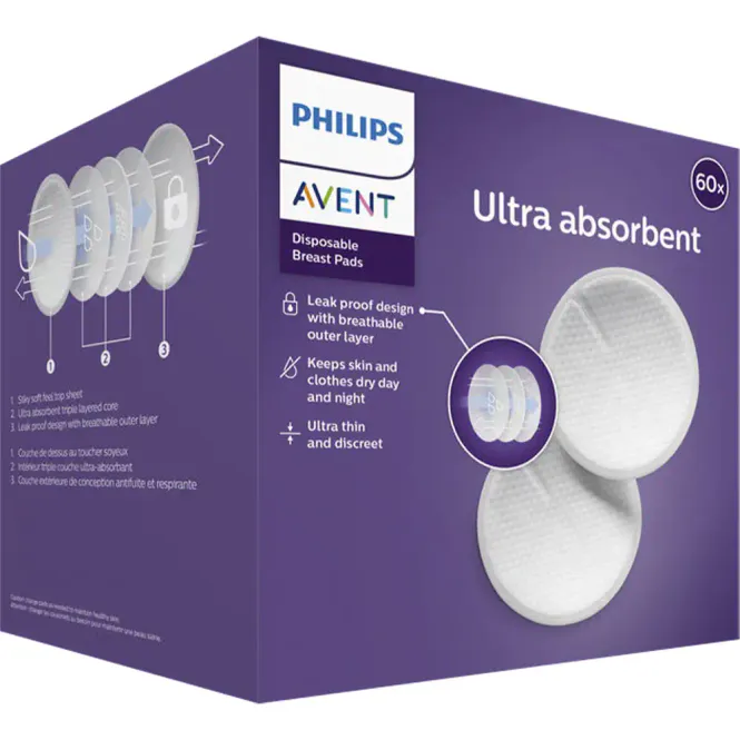 Hovedbilde Avent Ammeinnlegg Ultra Comfort 60 stk