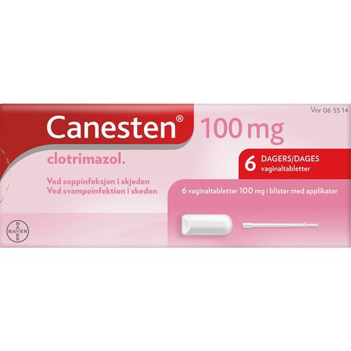 Canesten 100 mg Vaginaltabletter m/Applikator 6 stk