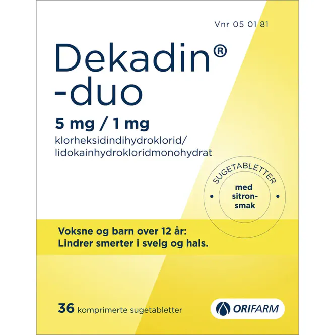Hovedbilde Dekadin-Duo Sugetabletter Sitron 36 stk