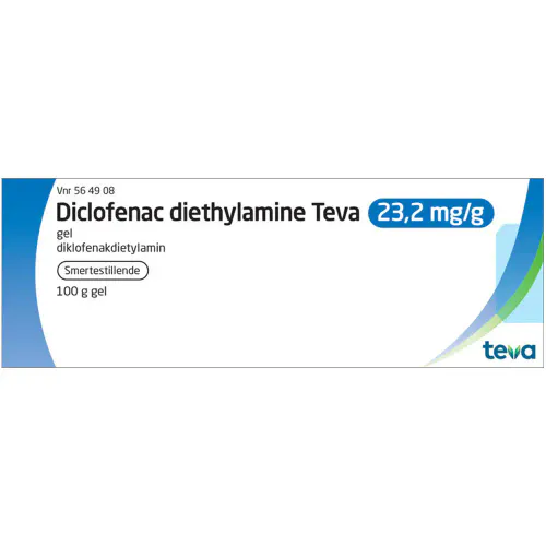 Diclofenac Diethylamine Gel Teva 23,2 mg/g 100 g