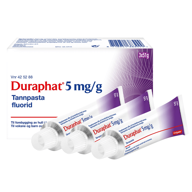 Hovedbilde Duraphat Tannpasta 5 mg/g Reseptfri 3 x 51 g