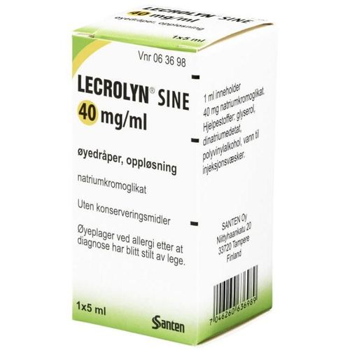 Lecrolyn 40 mg/ml Øyedråper  5 ml