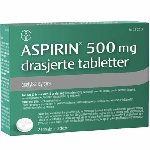 Aspirin Tabletter 500 mg 20 stk