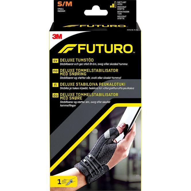 Hovedbilde Futuro Deluxe Sort Tommelstøtte S/M 1 stk