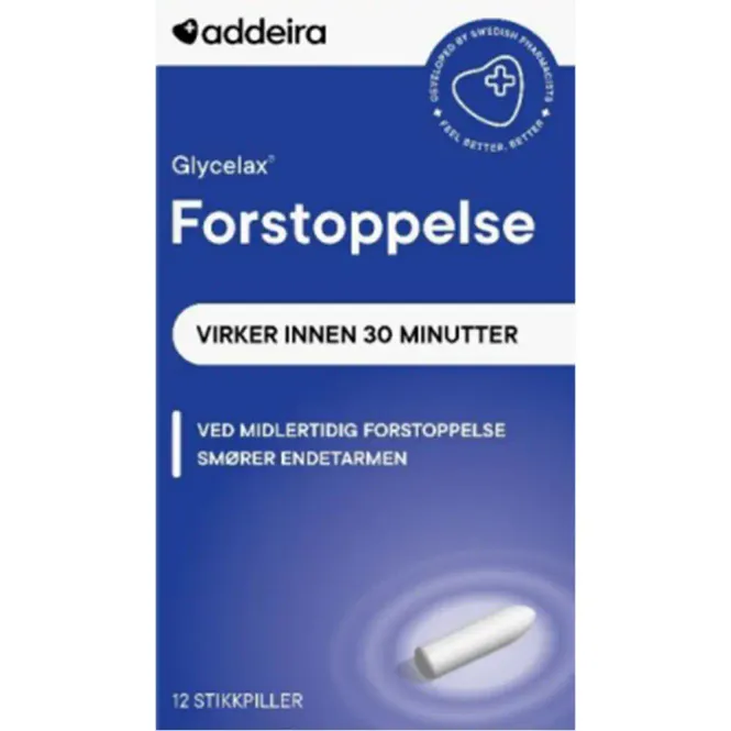 Hovedbilde Glycelax Forstoppelse Stikkpiller 12 stk