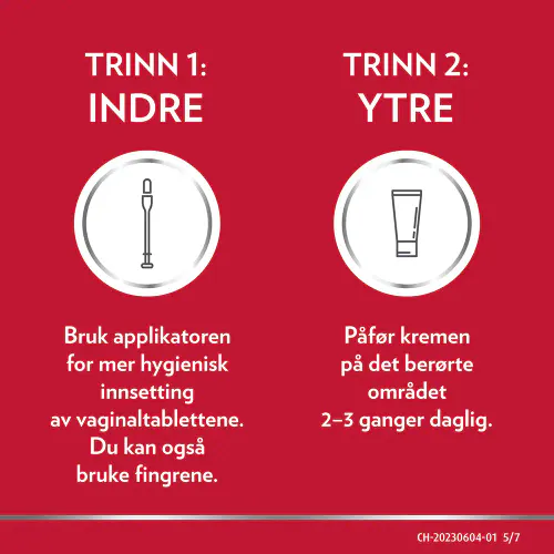 Canesten 500 mg Vaginaltablett + 10 mg/g Krem 1 stk + 20 g