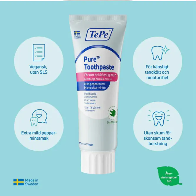 Hovedbilde TePe Pure Ekstra Mild Tannkrem 75 ml