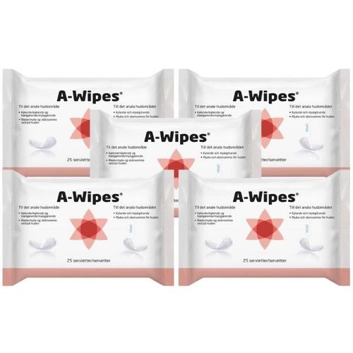 A-Wipes Våtservietter Økonomipakke - 5 x 25 stk