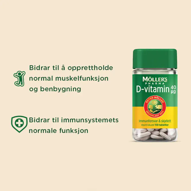 Hovedbilde Møllers Pharma D-Vitamin 40 µg Tabletter 150 stk
