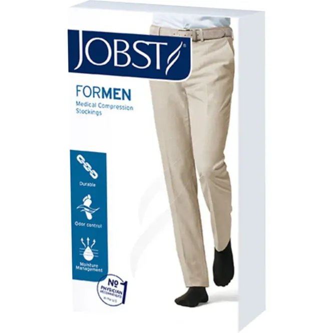 Hovedbilde JOBST For Men K2 Knestrømpe u/Tå Sort S 1 par