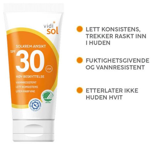 Vidi Solkrem Ansikt SPF30 50 ml