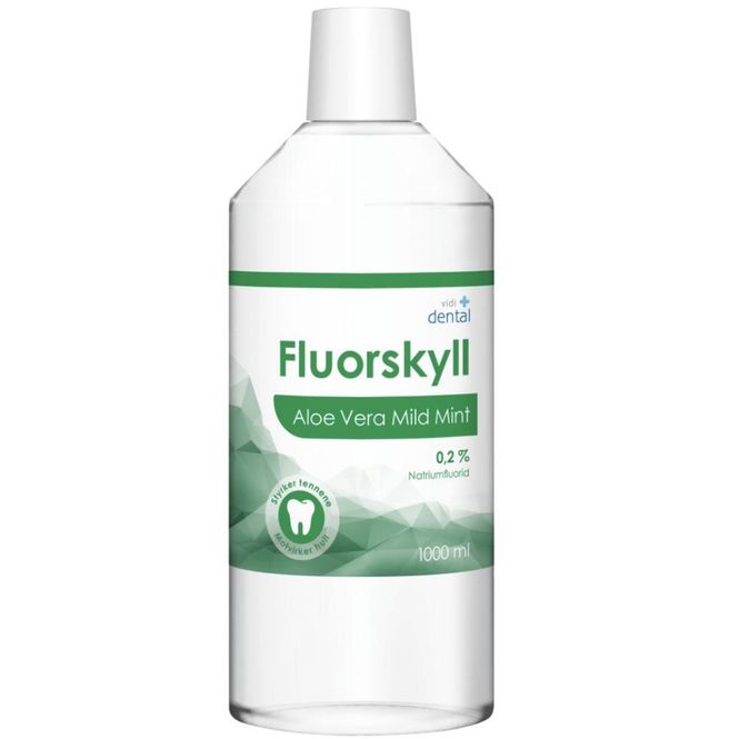 Hovedbilde Vidi Dental Fluorskyll 0,2% Aloe Vera Mild Mint 1000 ml