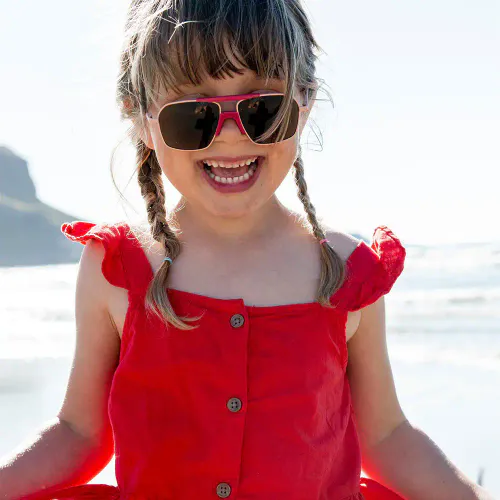 Mokki Solbrille Barn 4-8 år MO3041A Rød 1 stk