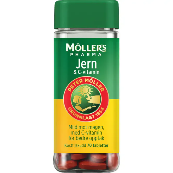 Hovedbilde Møllers Pharma Jern & C-vitamin Tabletter 70 stk