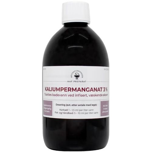 Kaliumpermanganat NAF 3% tilsetning til badevann 500 ml