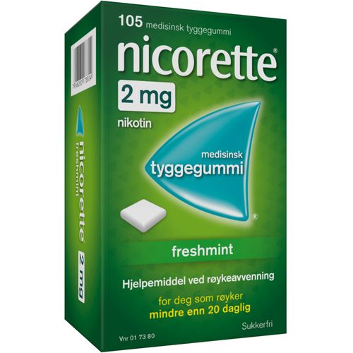 Nicorette Tyggegummi 2 mg Freshmint 105 stk