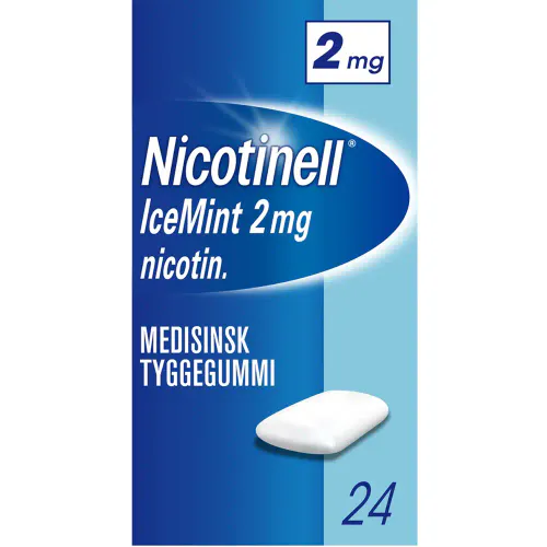 Nicotinell Tyggegummi 2 mg Icemint 24 stk