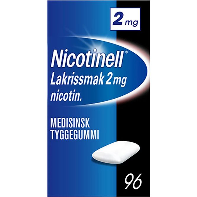 Hovedbilde Nicotinell Tyggegummi 2 mg Lakris 96 stk
