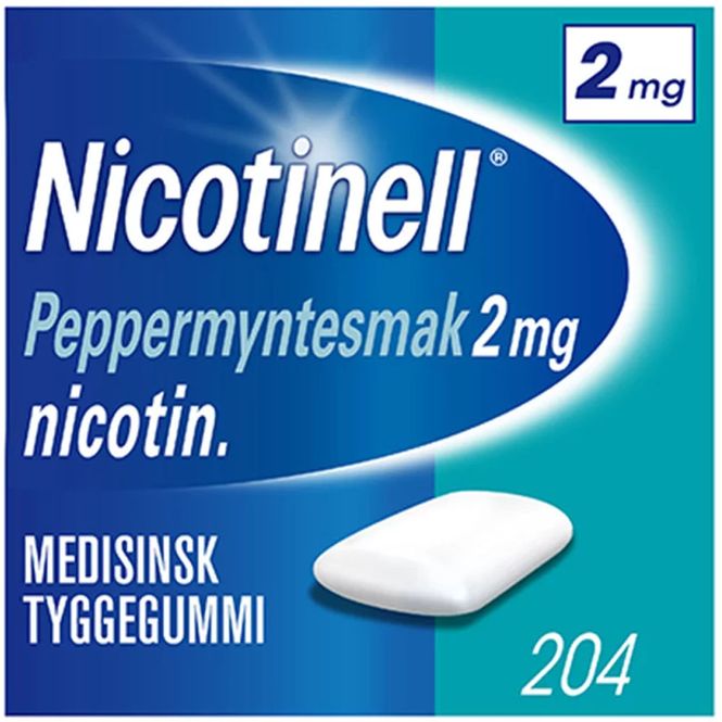 Hovedbilde Nicotinell Tyggegummi 2 mg Peppermynte 204 stk