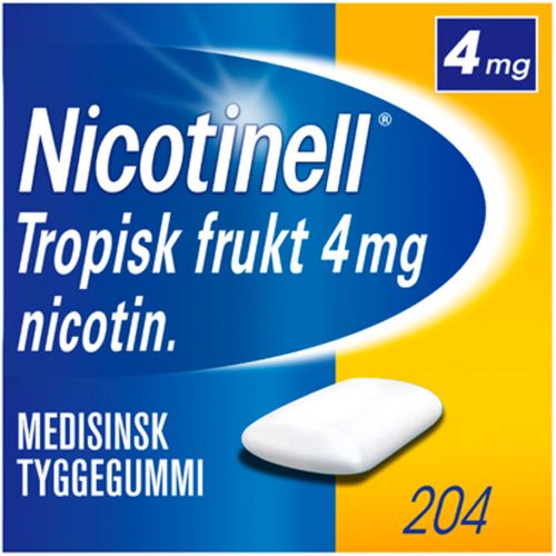 Nicotinell Tyggegummi 4 mg Tropisk Frukt 204 stk