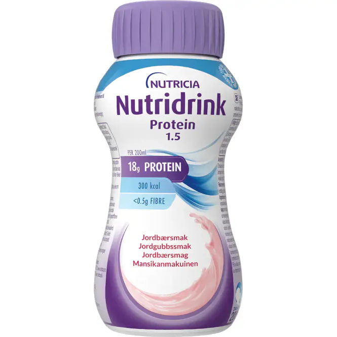 Hovedbilde Nutridrink Protein 1.5 Jordbær 4 x 200 ml