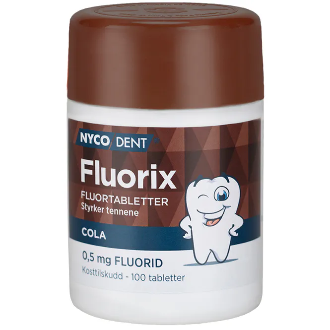 Hovedbilde Nycodent Fluorix Fluortabletter 0,5 mg Cola 100 stk