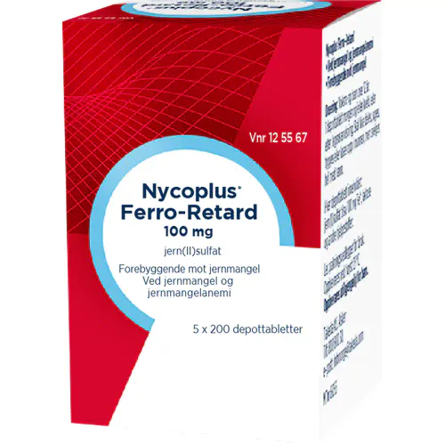Nycoplus Ferro-Retard 100 mg Depottabletter 5 x 200 stk