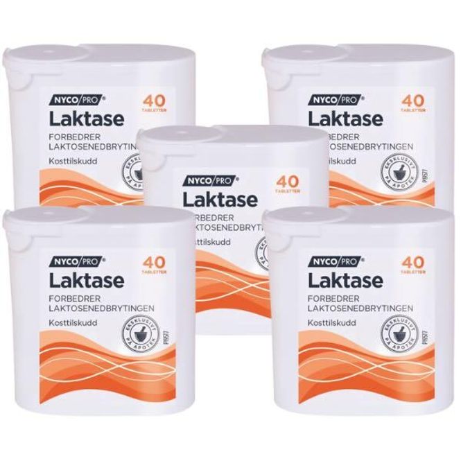 Hovedbilde Nycopro Laktase Pocket Økonomipakke - 5 x 40 tabletter