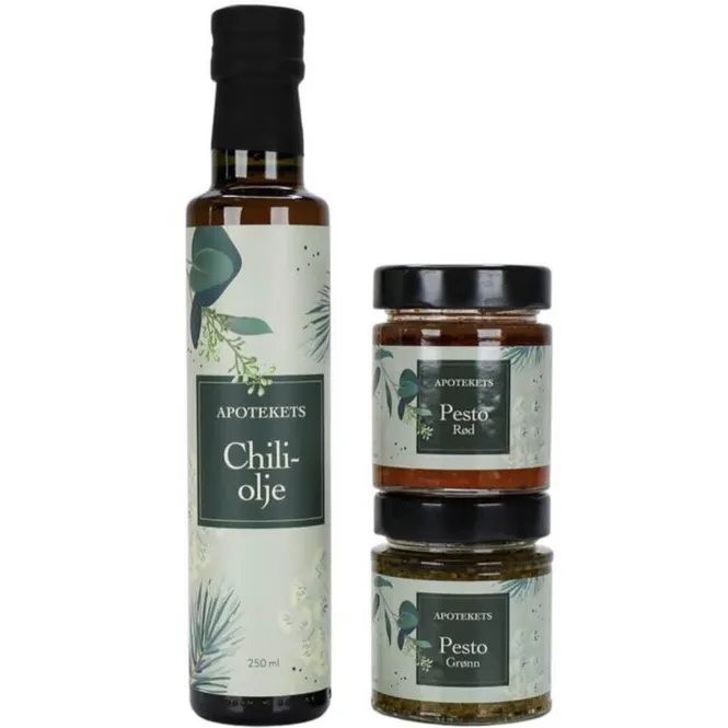 Hovedbilde Apotekets Italiensk Chiliolje & Pesto 1 sett