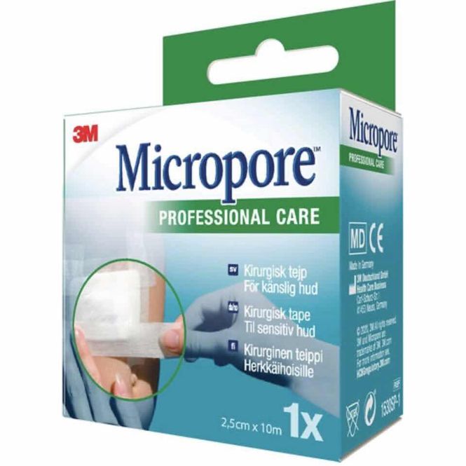 Hovedbilde Micropore Kirurgisk Tape Hvit Refill 2,5cm x 10m 1 stk