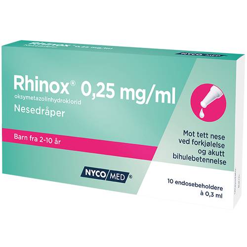 Rhinox 0,25 mg/ml Nesedråper 20 × 0,3 ml