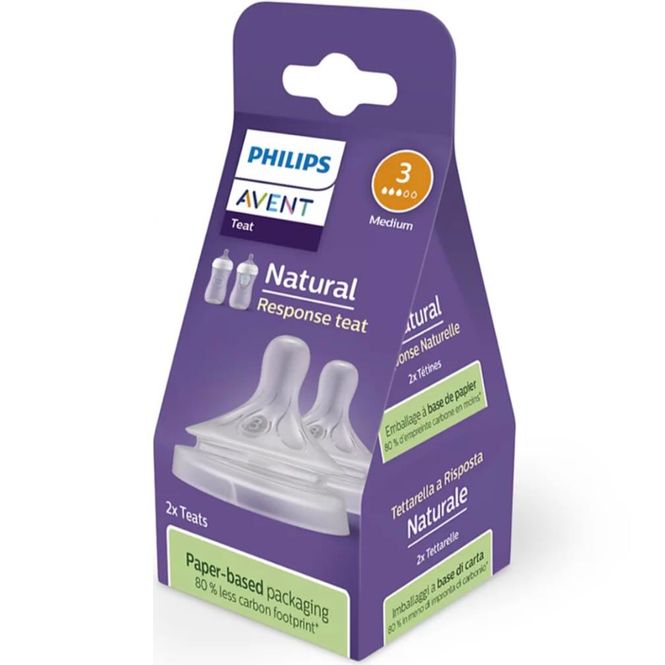 Hovedbilde Avent Natural Response Flaskesmokk Flow Str 3 1m+ 2 stk