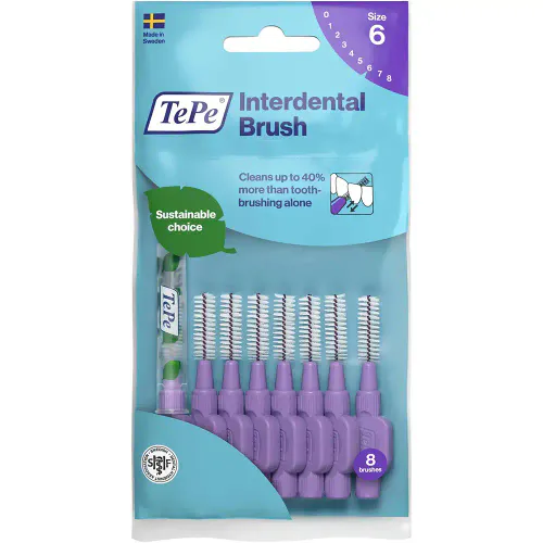 TePe Mellomromsbørste 1,1 mm Lilla 8 stk
