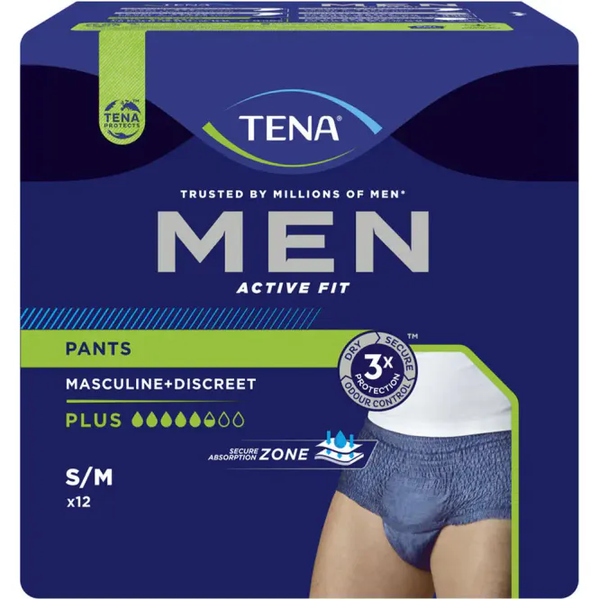 Hovedbilde Tena Men Active Fit Pants Plus S/M 12 stk