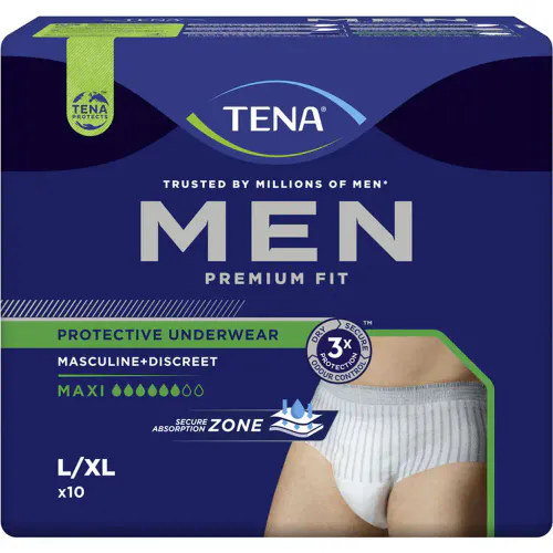 Tena Men Premium Fit Protective Underwear Maxi L/XL 10 stk