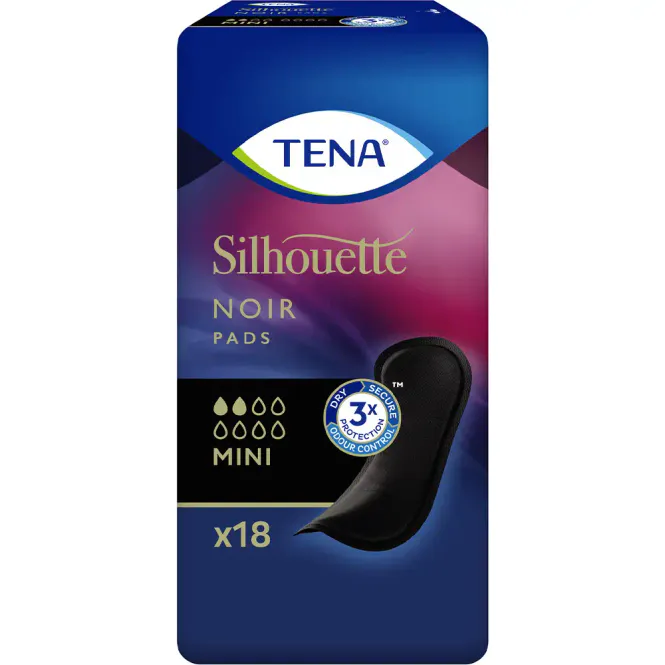 Hovedbilde Tena Silhouette Mini Bind Sort 18 stk