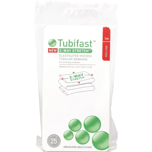 Tubifast Tubebandasje Rød 3,5 cm x 1 m 1 stk