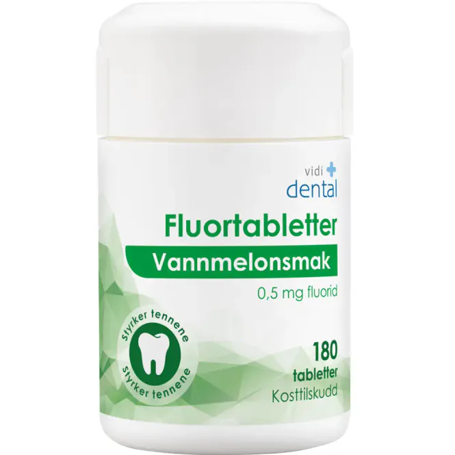 Hovedbilde Vidi Dental Fluortabletter 0,5 mg Vannmelon 180 stk