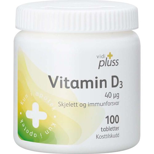 Vidi Pluss Vitamin D3 40 mcg 100 stk