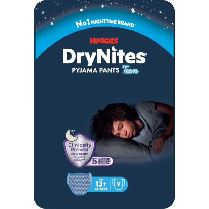 Hovedbilde DryNites Bleie Gutt 13+ år 9 stk