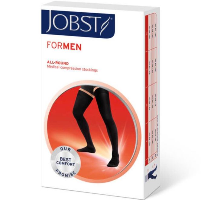Hovedbilde JOBST For Men K2 Lårstrømpe Microdotter Sort M 1 par 
