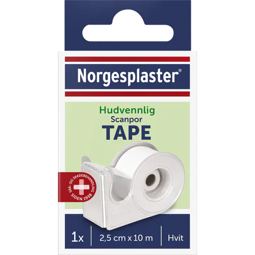 Norgesplaster Scanpor Hvit Bandasjetape 2,5 cm x 10 m 1 stk